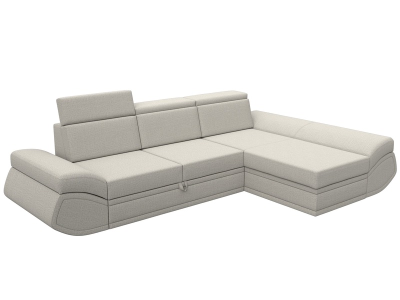 Диван угловой Лига-032 правый угол, Рогожка, Амур 02 бежевый