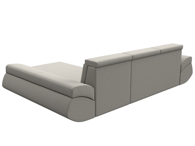 Диван угловой Лига-032 правый угол, Рогожка, Амур 02 бежевый