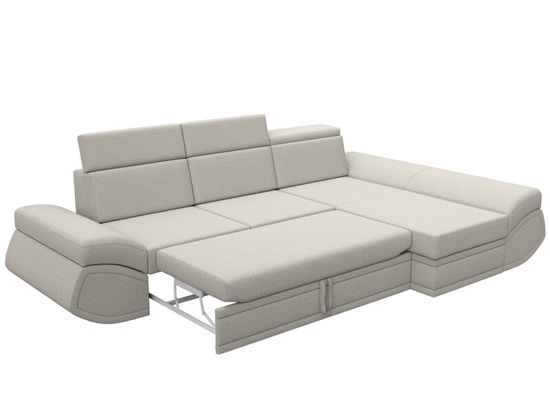 Диван угловой Лига-032 правый угол, Рогожка, Амур 02 бежевый