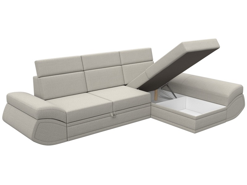 Диван угловой Лига-032 правый угол, Рогожка, Амур 02 бежевый