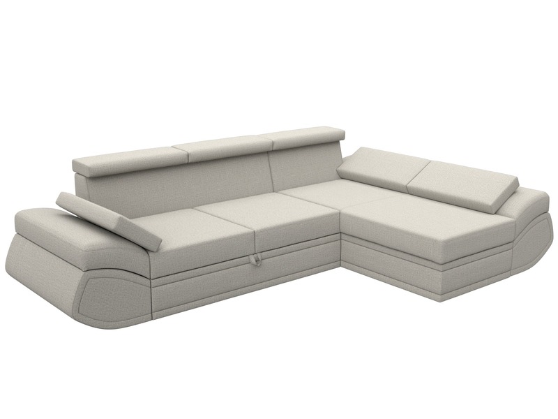 Диван угловой Лига-032 правый угол, Рогожка, Амур 02 бежевый