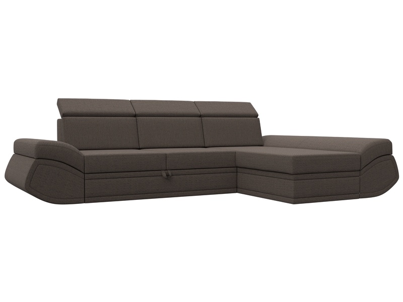 Диван угловой Лига-032 правый угол, Рогожка, Амур 05 коричневый