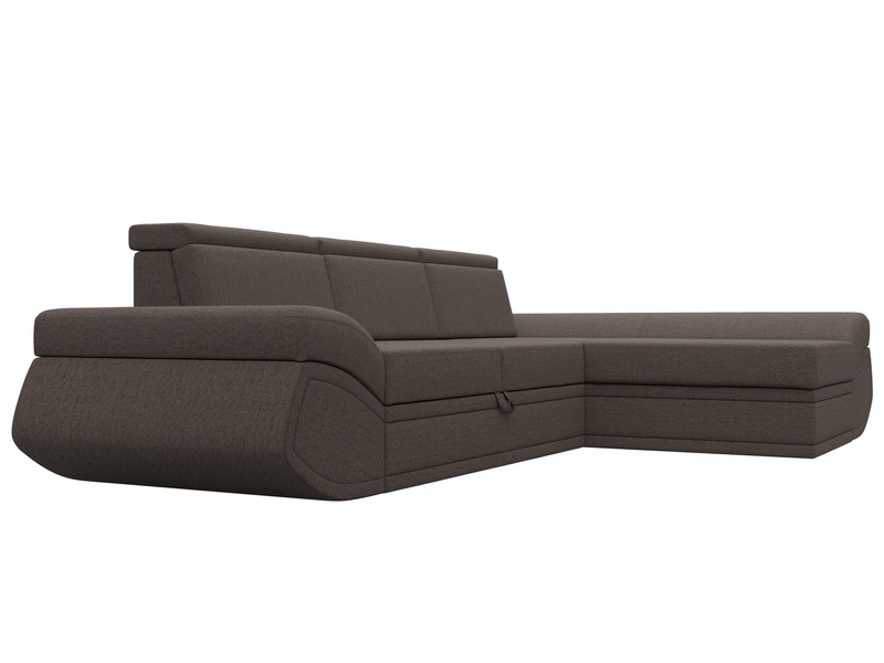 Диван угловой Лига-032 правый угол, Рогожка, Амур 05 коричневый