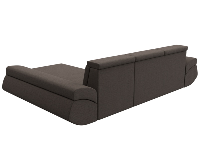 Диван угловой Лига-032 правый угол, Рогожка, Амур 05 коричневый