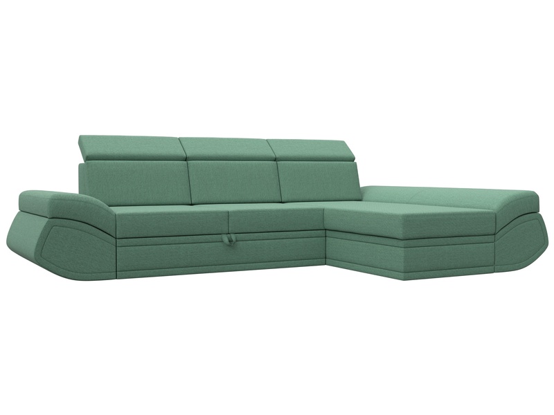 Диван угловой Лига-032 правый угол, Рогожка, Амур 11 зеленый