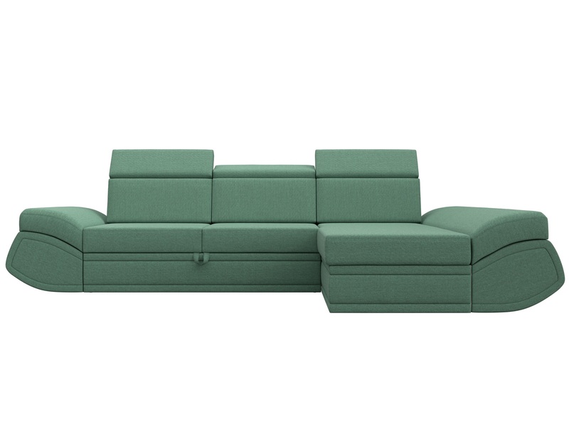 Диван угловой Лига-032 правый угол, Рогожка, Амур 11 зеленый