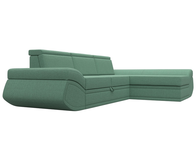 Диван угловой Лига-032 правый угол, Рогожка, Амур 11 зеленый
