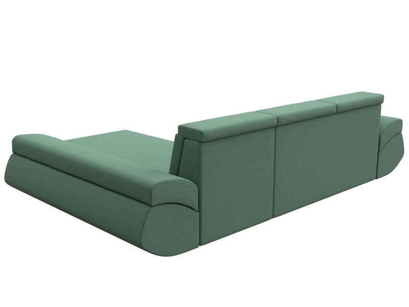 Диван угловой Лига-032 правый угол, Рогожка, Амур 11 зеленый