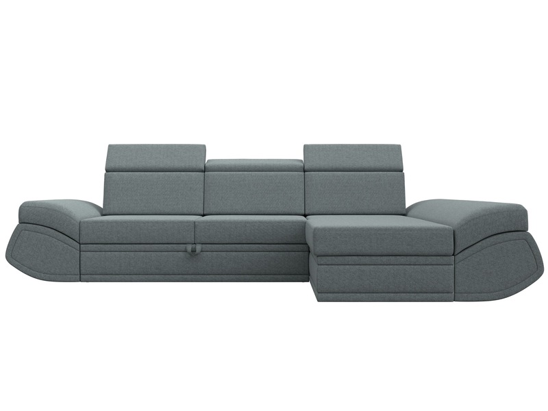 Диван угловой Лига-032 правый угол, Рогожка, Амур 07 серый