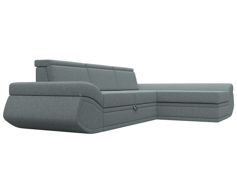 Диван угловой Лига-032 правый угол, Рогожка, Амур 07 серый