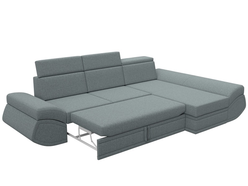 Диван угловой Лига-032 правый угол, Рогожка, Амур 07 серый