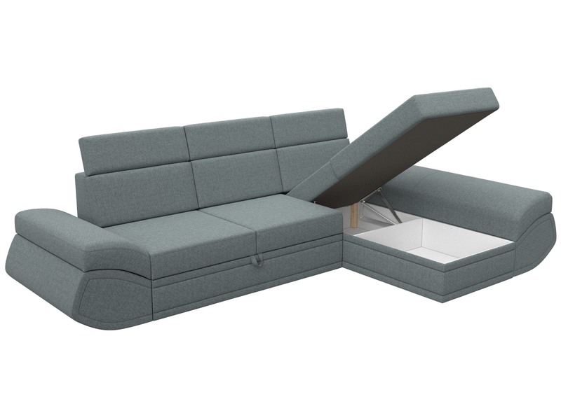 Диван угловой Лига-032 правый угол, Рогожка, Амур 07 серый