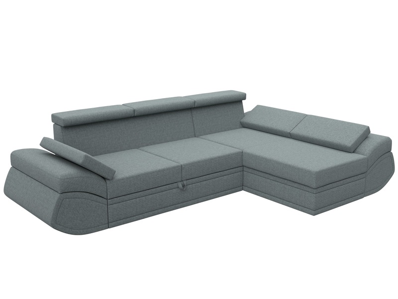 Диван угловой Лига-032 правый угол, Рогожка, Амур 07 серый