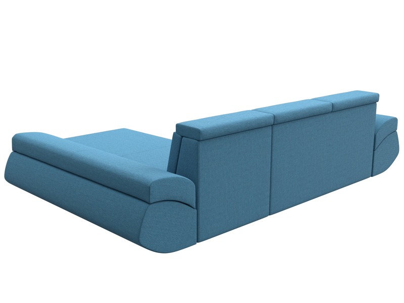 Диван угловой Лига-032 правый угол, Рогожка, Амур 10 голубой