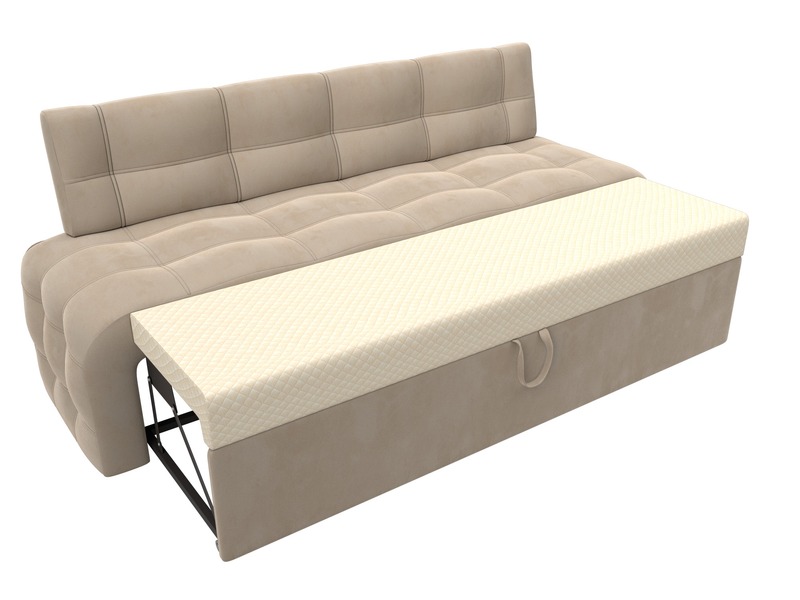 Диван кухонный прямой Люксор, Велюр, SEVEN 729 бежевый