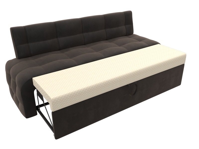 Диван кухонный прямой Люксор, Велюр, SEVEN 727 коричневый