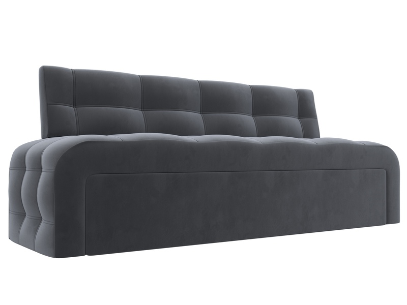 Диван кухонный прямой Люксор, Велюр, SEVEN 17 серый