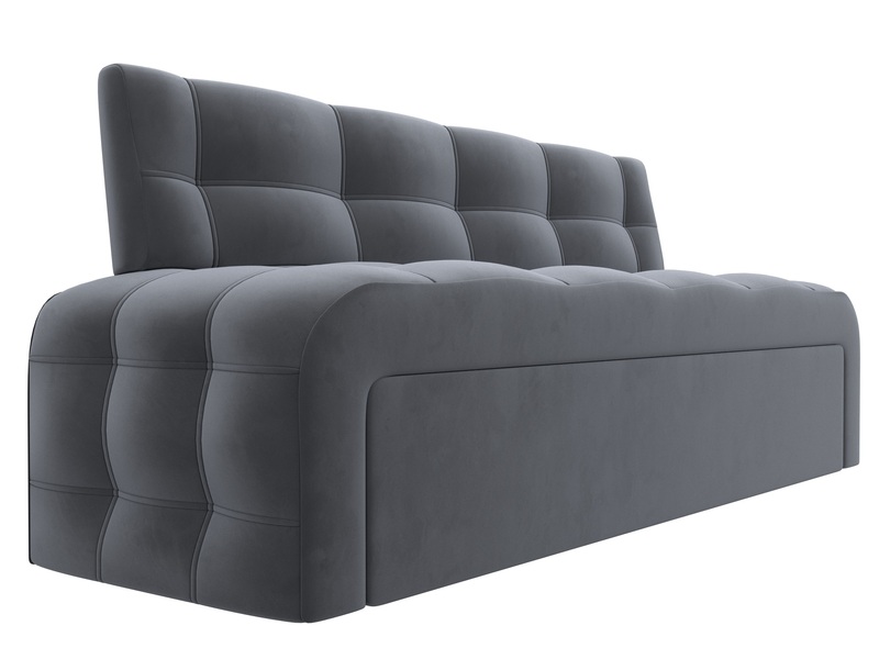 Диван кухонный прямой Люксор, Велюр, SEVEN 17 серый