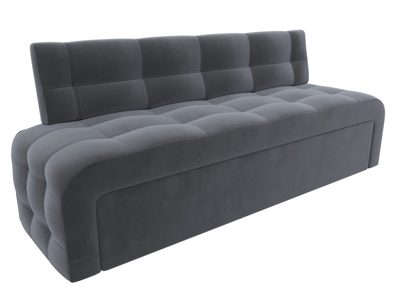 Диван кухонный прямой Люксор, Велюр, SEVEN 17 серый
