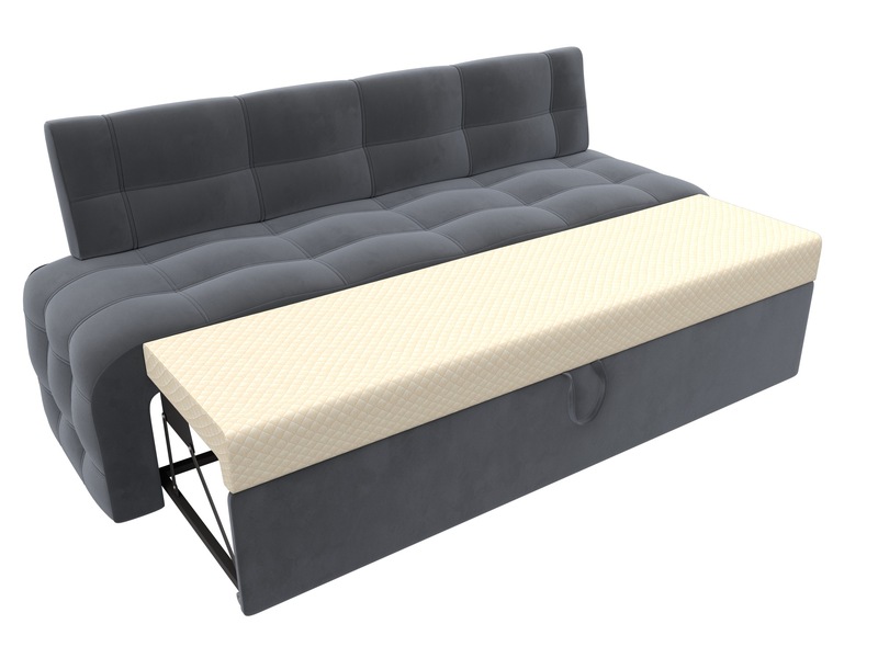 Диван кухонный прямой Люксор, Велюр, SEVEN 17 серый