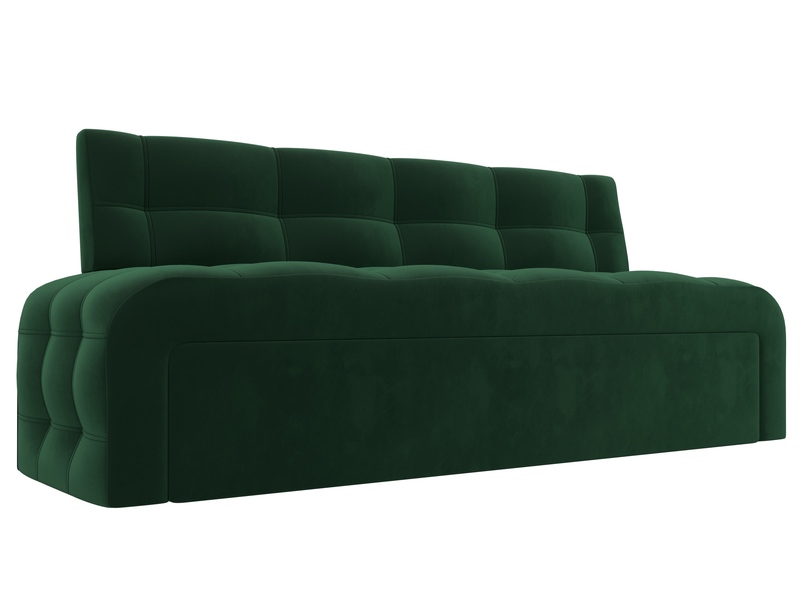 Диван кухонный прямой Люксор, Велюр, SEVEN 626 зеленый