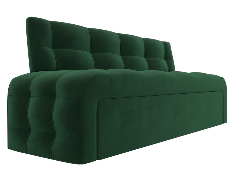 Диван кухонный прямой Люксор, Велюр, SEVEN 626 зеленый