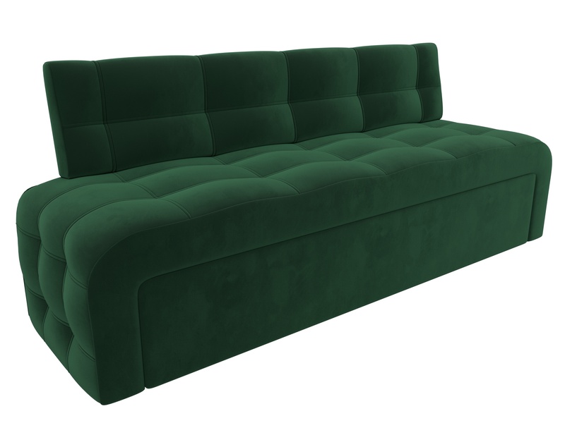 Диван кухонный прямой Люксор, Велюр, SEVEN 626 зеленый