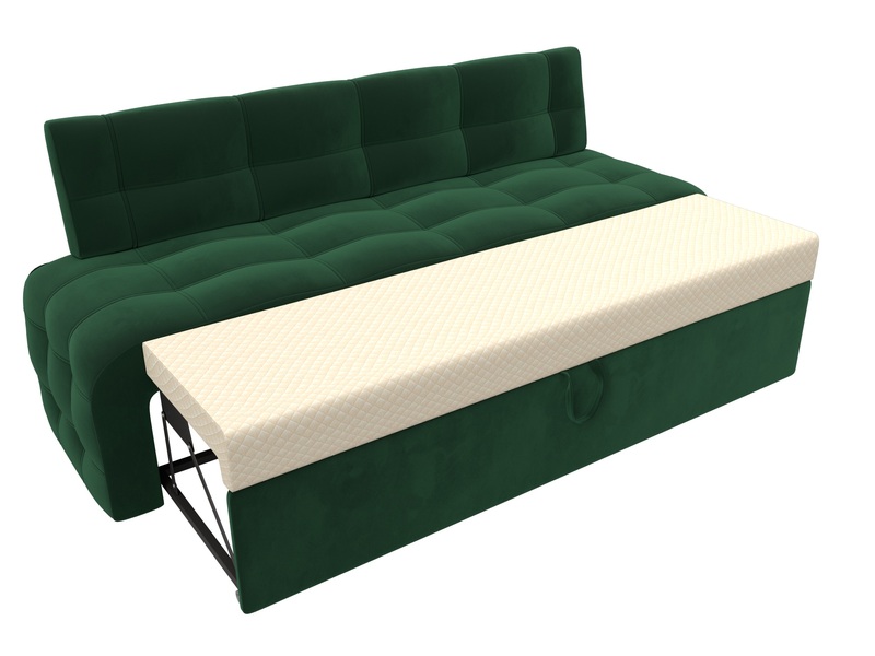 Диван кухонный прямой Люксор, Велюр, SEVEN 626 зеленый