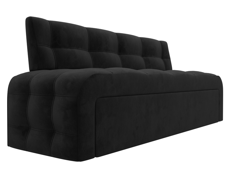 Диван кухонный прямой Люксор, Велюр, SEVEN 35 черный