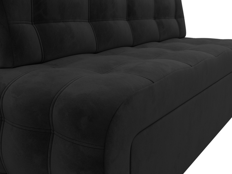 Диван кухонный прямой Люксор, Велюр, SEVEN 35 черный