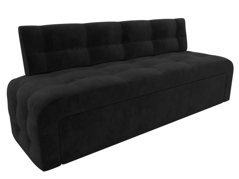 Диван кухонный прямой Люксор, Велюр, SEVEN 35 черный