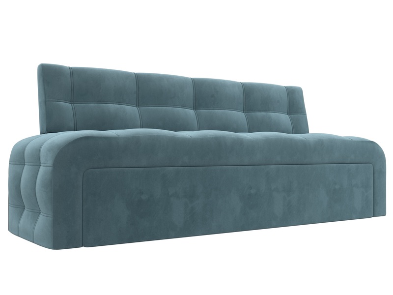 Диван кухонный прямой Люксор, Велюр, SEVEN 113 бирюзовый