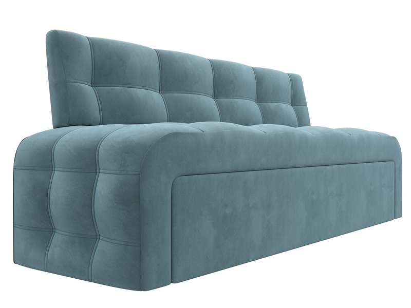 Диван кухонный прямой Люксор, Велюр, SEVEN 113 бирюзовый