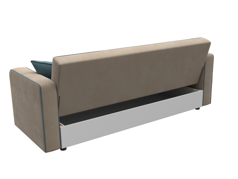 Диван-книжка Тур, Велюр, Seven 729 бежевый;Seven 113 бирюзовый