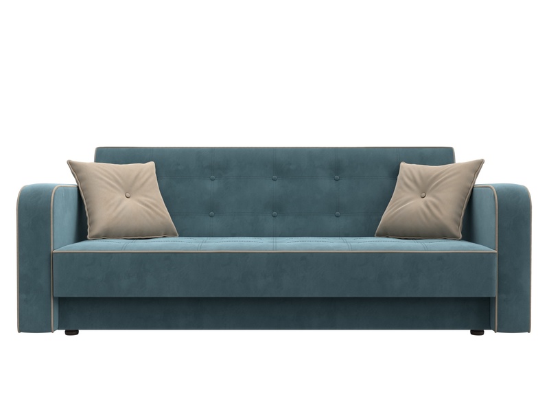 Диван-книжка Тур, Велюр, Seven 113 бирюзовый;Seven 729 бежевый