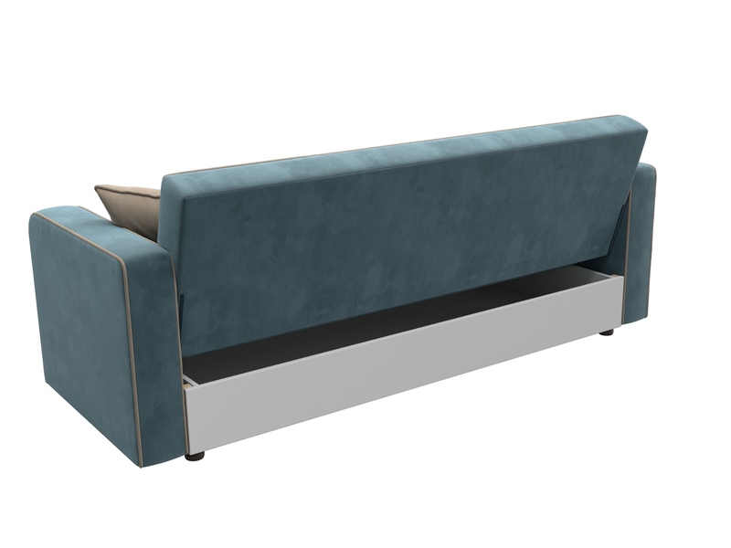 Диван-книжка Тур, Велюр, Seven 113 бирюзовый;Seven 729 бежевый