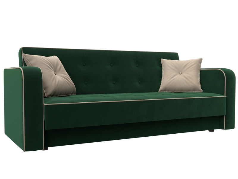 Диван-книжка Тур, Велюр, Seven 626 зеленый;Seven 729 бежевый