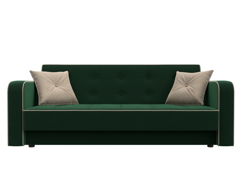 Диван-книжка Тур, Велюр, Seven 626 зеленый;Seven 729 бежевый