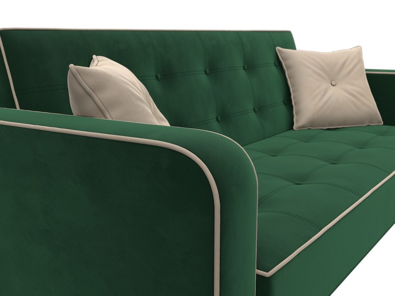 Диван-книжка Тур, Велюр, Seven 626 зеленый;Seven 729 бежевый