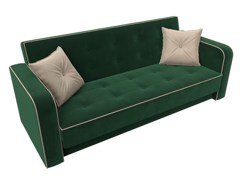 Диван-книжка Тур, Велюр, Seven 626 зеленый;Seven 729 бежевый