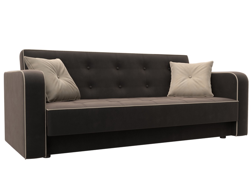 Диван-книжка Тур, Велюр, Seven 727 коричневый;Seven 729 бежевый