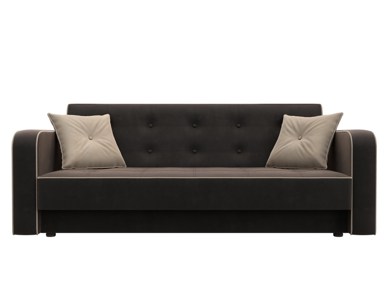 Диван-книжка Тур, Велюр, Seven 727 коричневый;Seven 729 бежевый