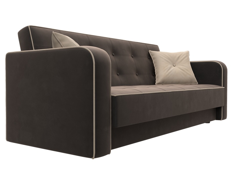 Диван-книжка Тур, Велюр, Seven 727 коричневый;Seven 729 бежевый