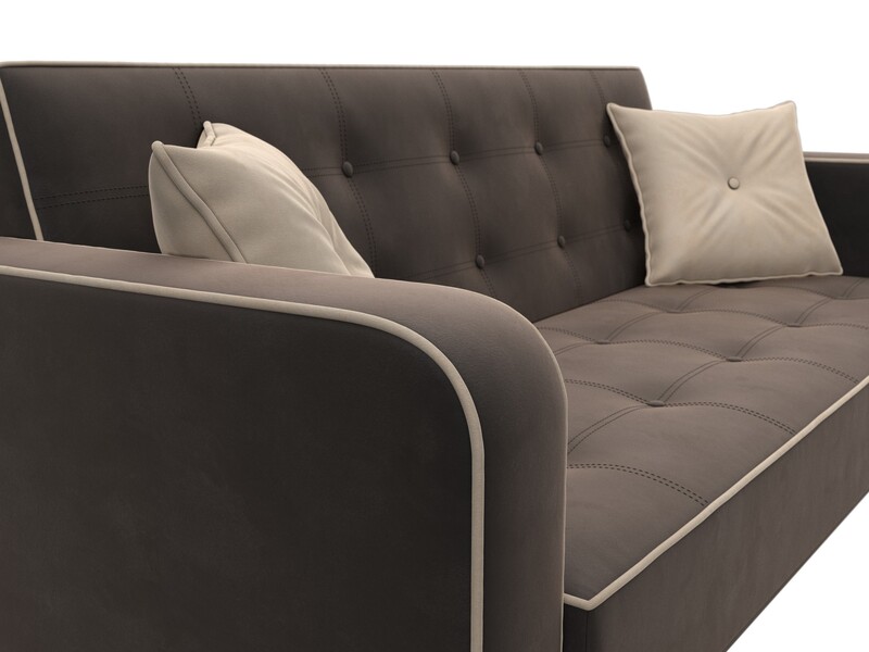 Диван-книжка Тур, Велюр, Seven 727 коричневый;Seven 729 бежевый