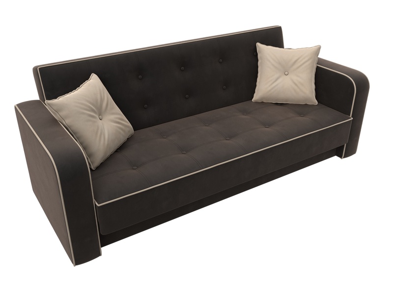 Диван-книжка Тур, Велюр, Seven 727 коричневый;Seven 729 бежевый