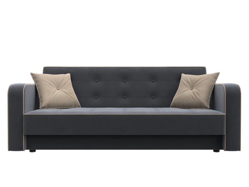 Диван-книжка Тур, Велюр, Seven 17 серый;Seven 729 бежевый