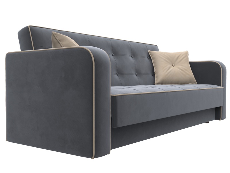 Диван-книжка Тур, Велюр, Seven 17 серый;Seven 729 бежевый