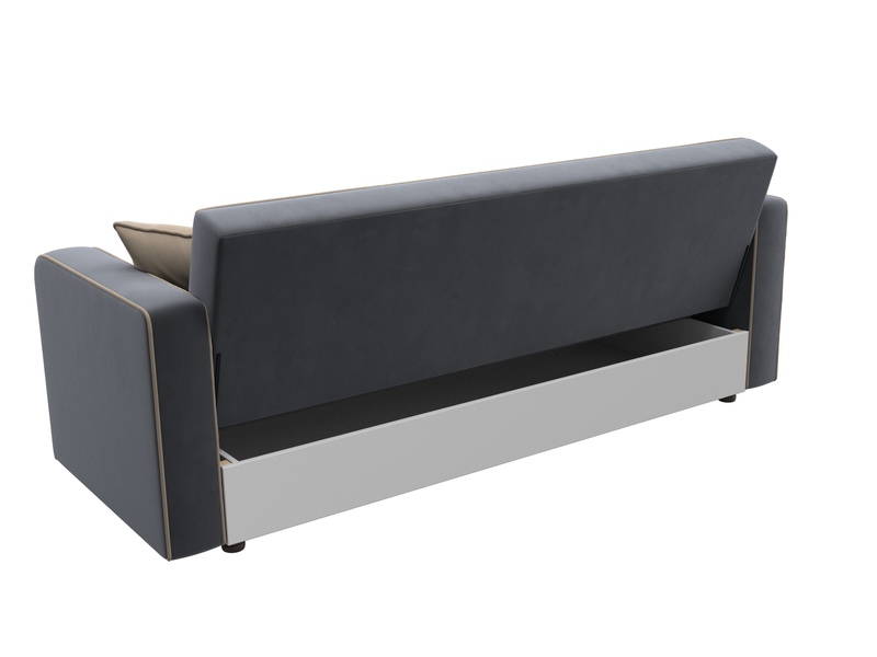 Диван-книжка Тур, Велюр, Seven 17 серый;Seven 729 бежевый