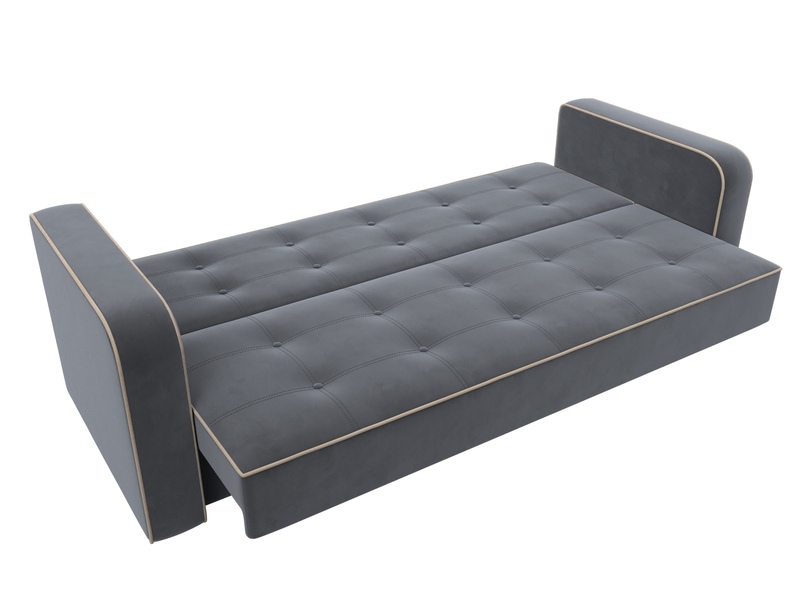 Диван-книжка Тур, Велюр, Seven 17 серый;Seven 729 бежевый