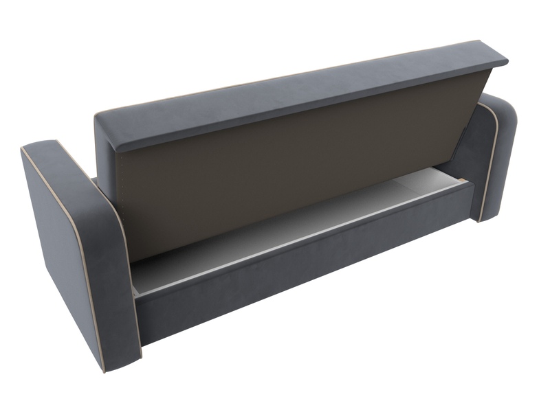 Диван-книжка Тур, Велюр, Seven 17 серый;Seven 729 бежевый